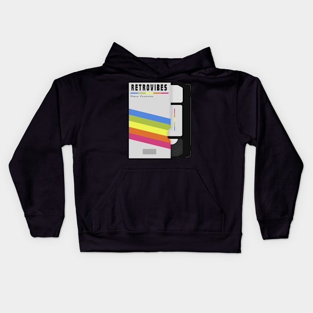 VHS retro vibes Kids Hoodie by MigiDesu